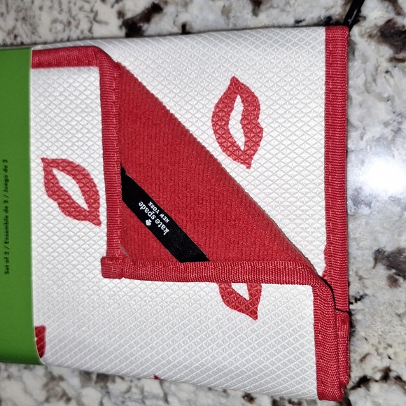 ❤️ Kate Spade reversible dish drying mat kiss lips - Picture 3 of 6